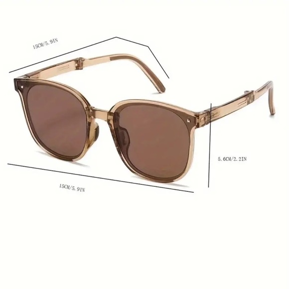 Foldable Square Frame Sunglasses, High-Quality Polarized Lenses, With Case - Picture 7 of 7